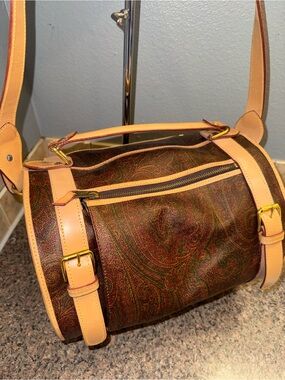 ETRO Milano Paisley Barrel Duffel Bag EUC